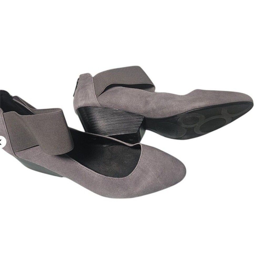 Com + Sens 'Pomaro' Gray Suede Pumps Comfort Size 8.5 Ankle Strap